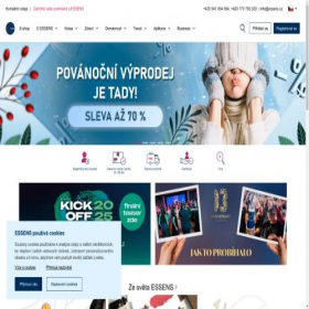 Скриншот главной страницы сайта essens.cz