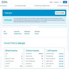 Скриншот главной страницы сайта eten.pro