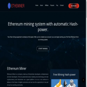 Скриншот главной страницы сайта etheminer.com