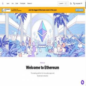 Скриншот главной страницы сайта ethereum.org