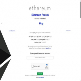 Скриншот главной страницы сайта ethereumfaucet.info