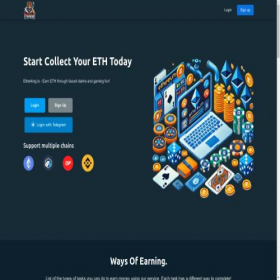 Скриншот главной страницы сайта etherking.io