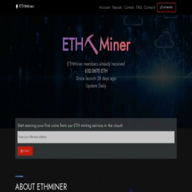 Скриншот главной страницы сайта ethminer.pro