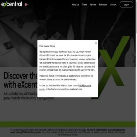 Скриншот главной страницы сайта eu.excentral.com