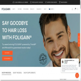 Скриншот главной страницы сайта eu.foligain.com