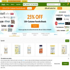 Скриншот главной страницы сайта eu.iherb.com