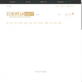 Скриншот главной страницы сайта europeanmint.com