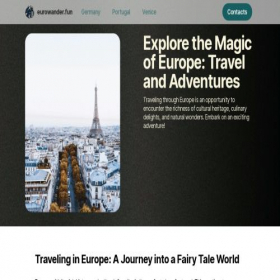 Скриншот главной страницы сайта eurowander.fun