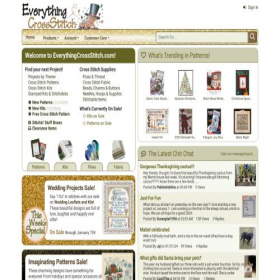 Скриншот главной страницы сайта everythingcrossstitch.com