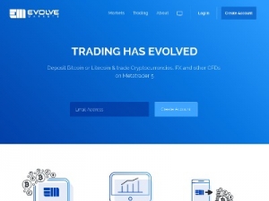 Скриншот главной страницы сайта evolve.markets