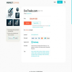 Скриншот главной страницы сайта evotrade.com