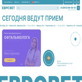 Скриншот главной страницы сайта evrovetomsk.ru