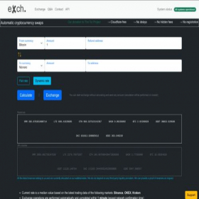 Скриншот главной страницы сайта exch.cx