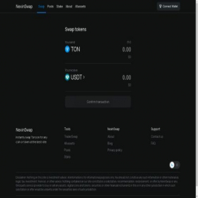 Скриншот главной страницы сайта exchange.nexinswap.com