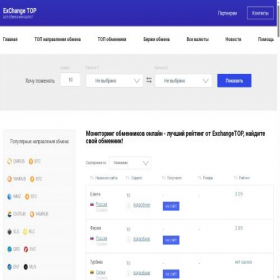 Скриншот главной страницы сайта exchangetop.com