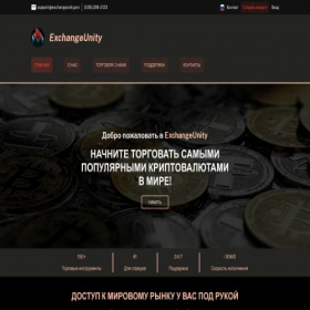 Скриншот главной страницы сайта exchangeunity.pro