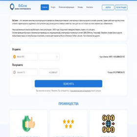 Скриншот главной страницы сайта excoine.ru
