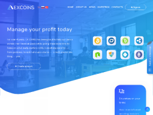 Скриншот главной страницы сайта excoins.expert