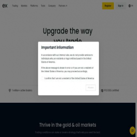 Скриншот главной страницы сайта exness.broker