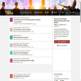 Скриншот главной страницы сайта expatforum.com