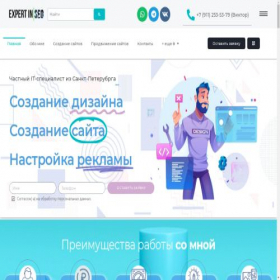 Скриншот главной страницы сайта expertinseo.ru