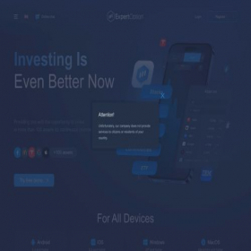 Скриншот главной страницы сайта expertoption.com