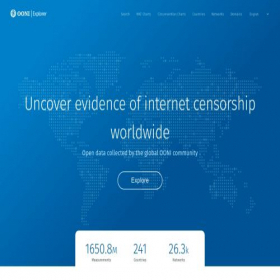 Скриншот главной страницы сайта explorer.ooni.org