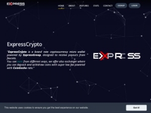 Скриншот главной страницы сайта expresscrypto.io