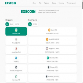 Скриншот главной страницы сайта exscoin.ru
