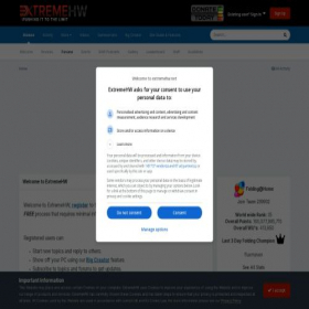 Скриншот главной страницы сайта extremehw.net