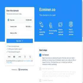 Скриншот главной страницы сайта ezminer.co