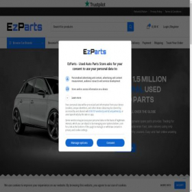 Скриншот главной страницы сайта ezparts.eu