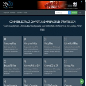 Скриншот главной страницы сайта ezyzip.com