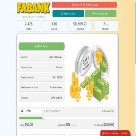 Скриншот главной страницы сайта fabank.biz
