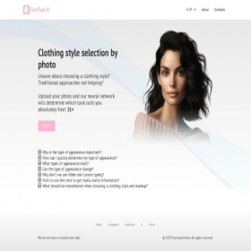 Скриншот главной страницы сайта facetypeai.com