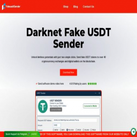 Скриншот главной страницы сайта fakeusdtsender.com