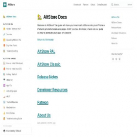 Скриншот главной страницы сайта faq.altstore.io