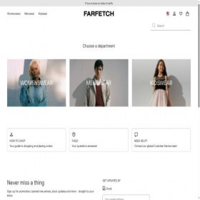 Скриншот главной страницы сайта farfetch.com