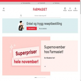 Скриншот главной страницы сайта farmasiet.no
