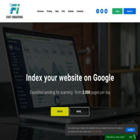 Скриншот главной страницы сайта fast-indexing.com