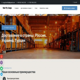 Скриншот главной страницы сайта fastflycargo.com