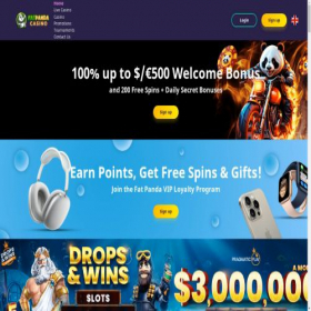 Скриншот главной страницы сайта fatpandacasino.com