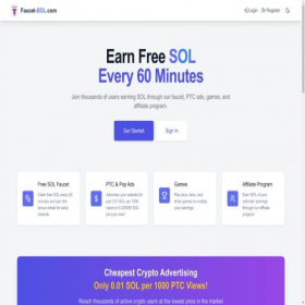 Скриншот главной страницы сайта faucet-sol.com