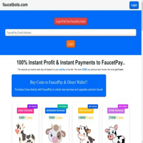 Скриншот главной страницы сайта faucetbots.com
