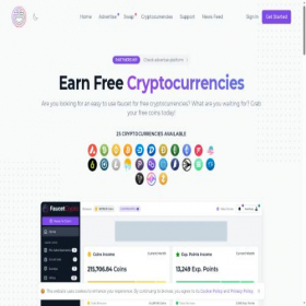 Скриншот главной страницы сайта faucetcrypto.com