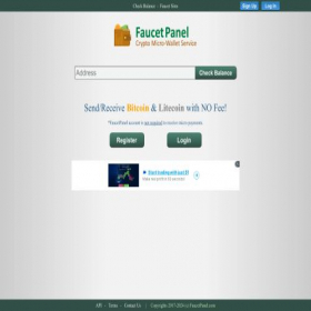 Скриншот главной страницы сайта faucetpanel.com