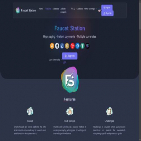 Скриншот главной страницы сайта faucetstation.com