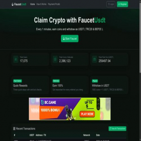 Скриншот главной страницы сайта faucetusdt.com