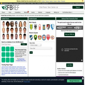 Скриншот главной страницы сайта fbref.com