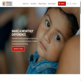 Скриншот главной страницы сайта feedthechildren.org